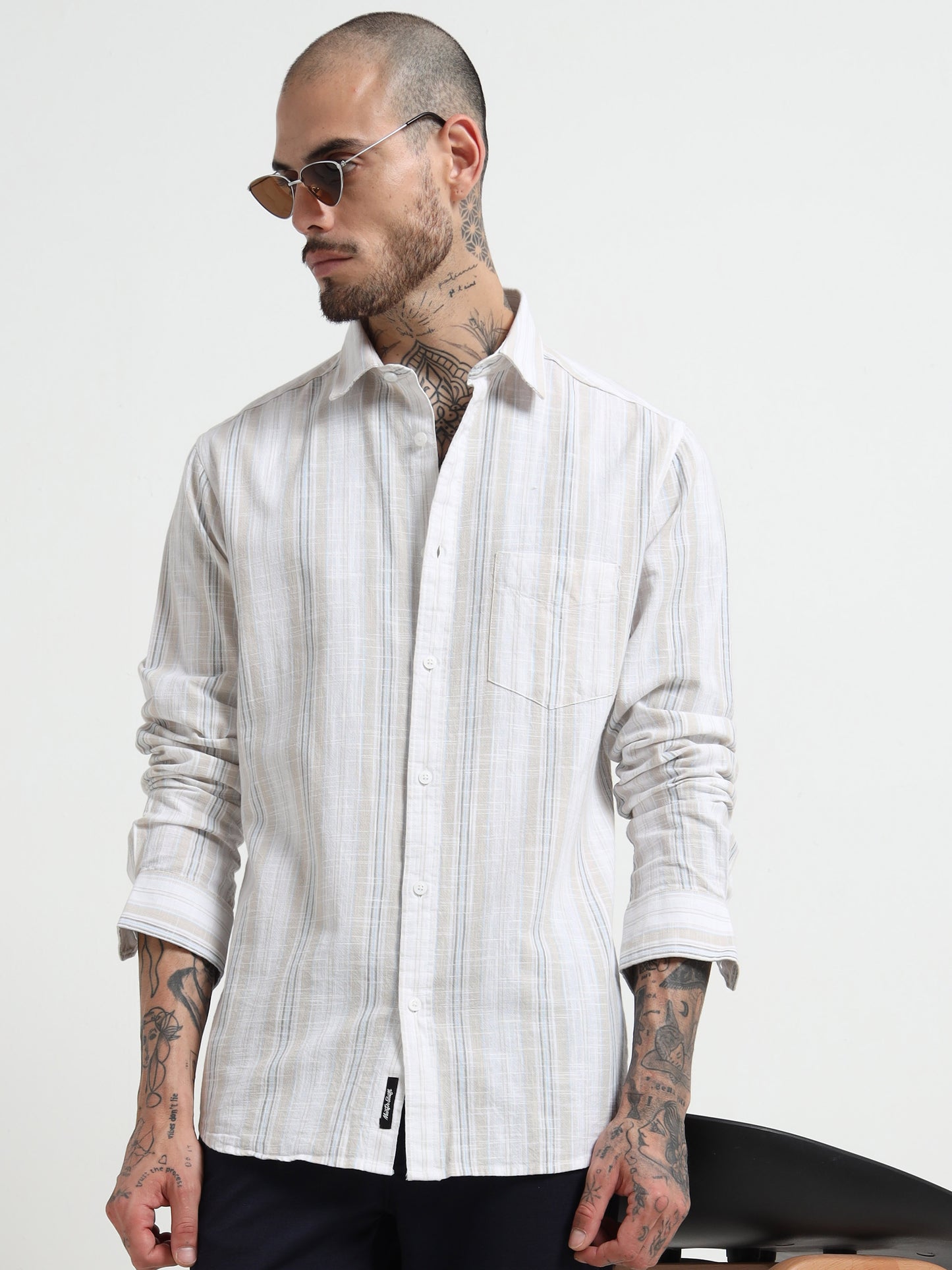 Martin Smith Checked Striped Shirt