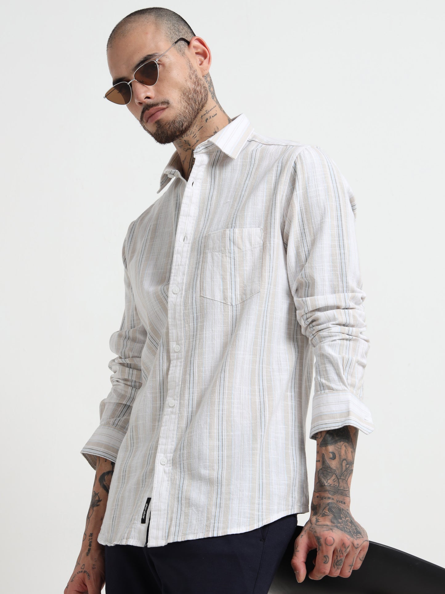 Martin Smith Checked Striped Shirt