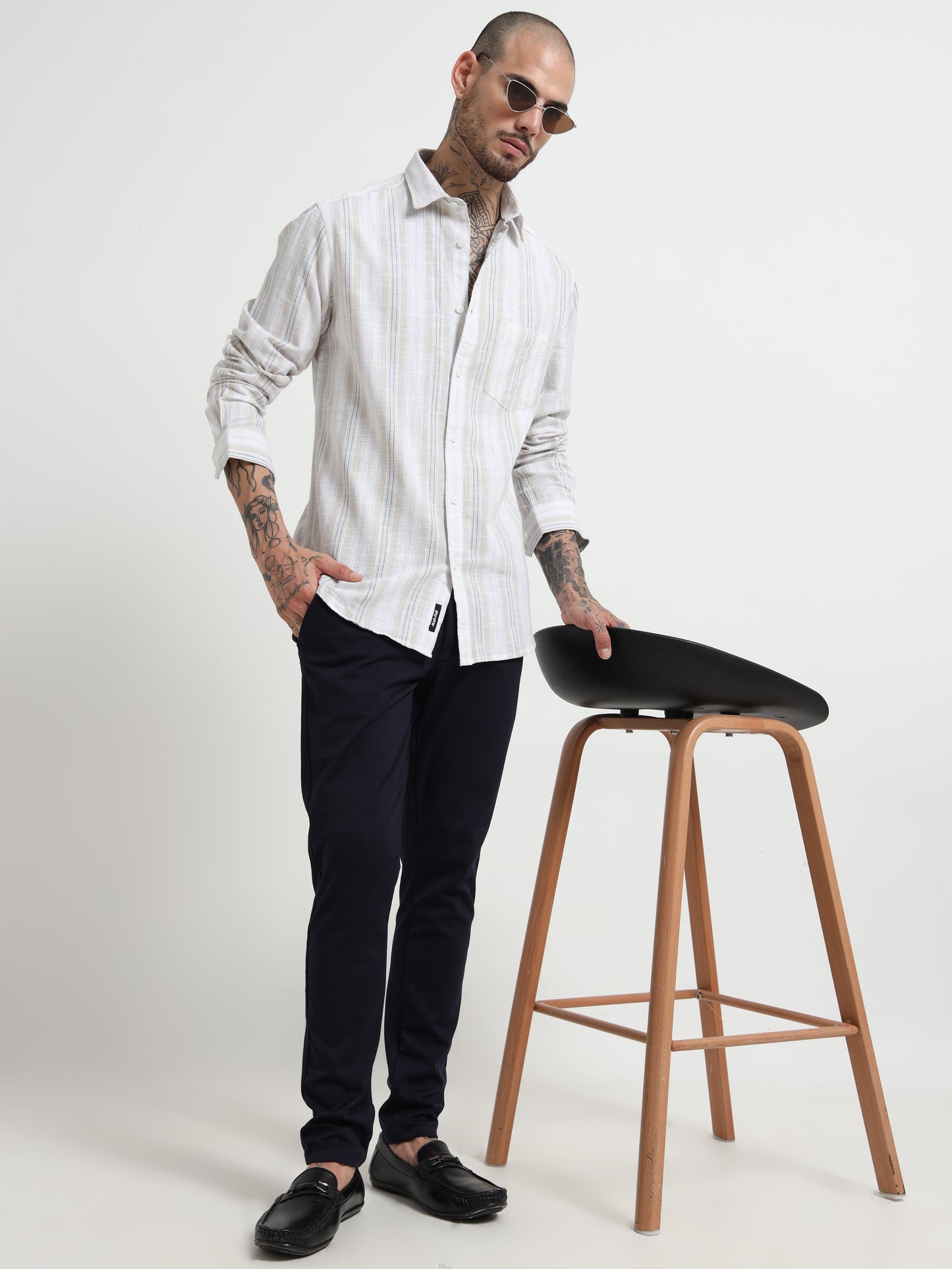 Martin Smith Checked Striped Shirt