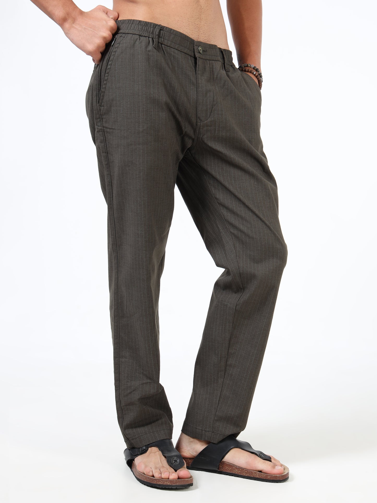 Pinstripe relaxed trousers