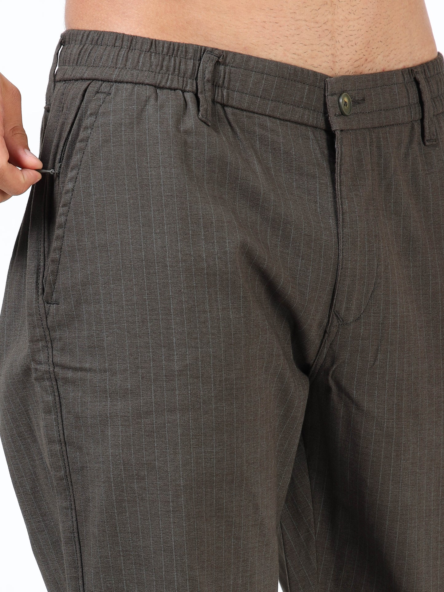Pinstripe relaxed trousers