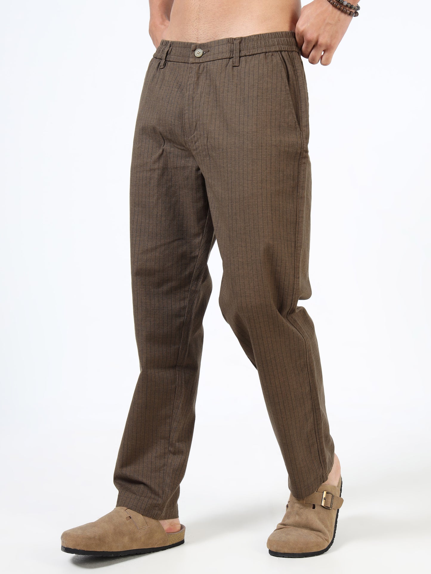 Pinstripe relaxed trousers
