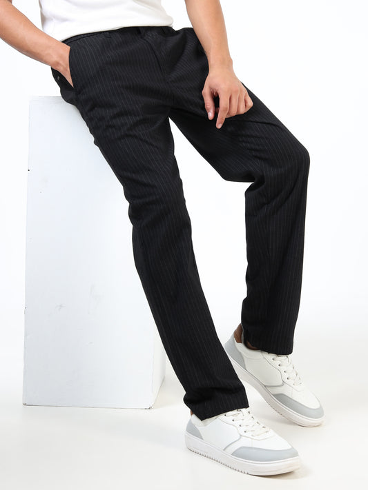 Pinstripe relaxed trousers