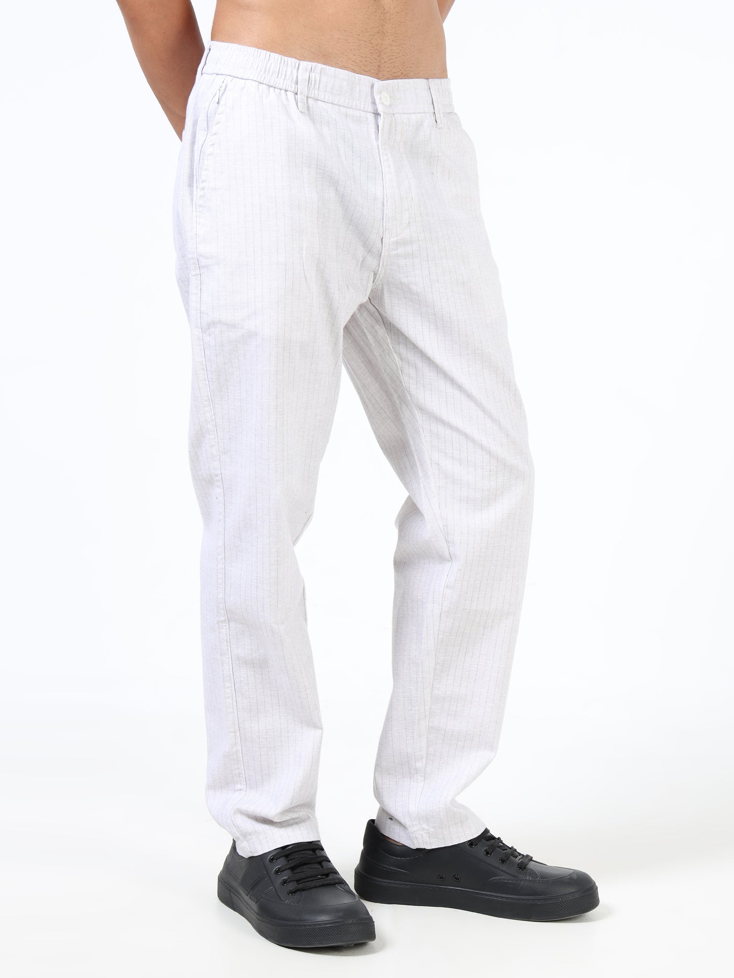 Pinstripe relaxed trousers