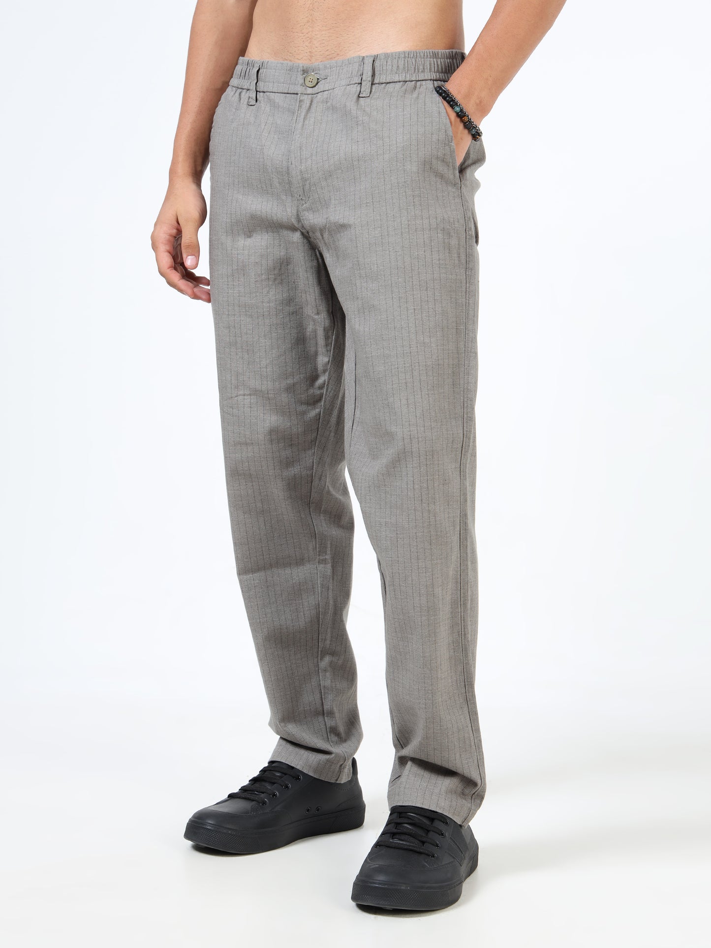 Pinstripe relaxed trousers