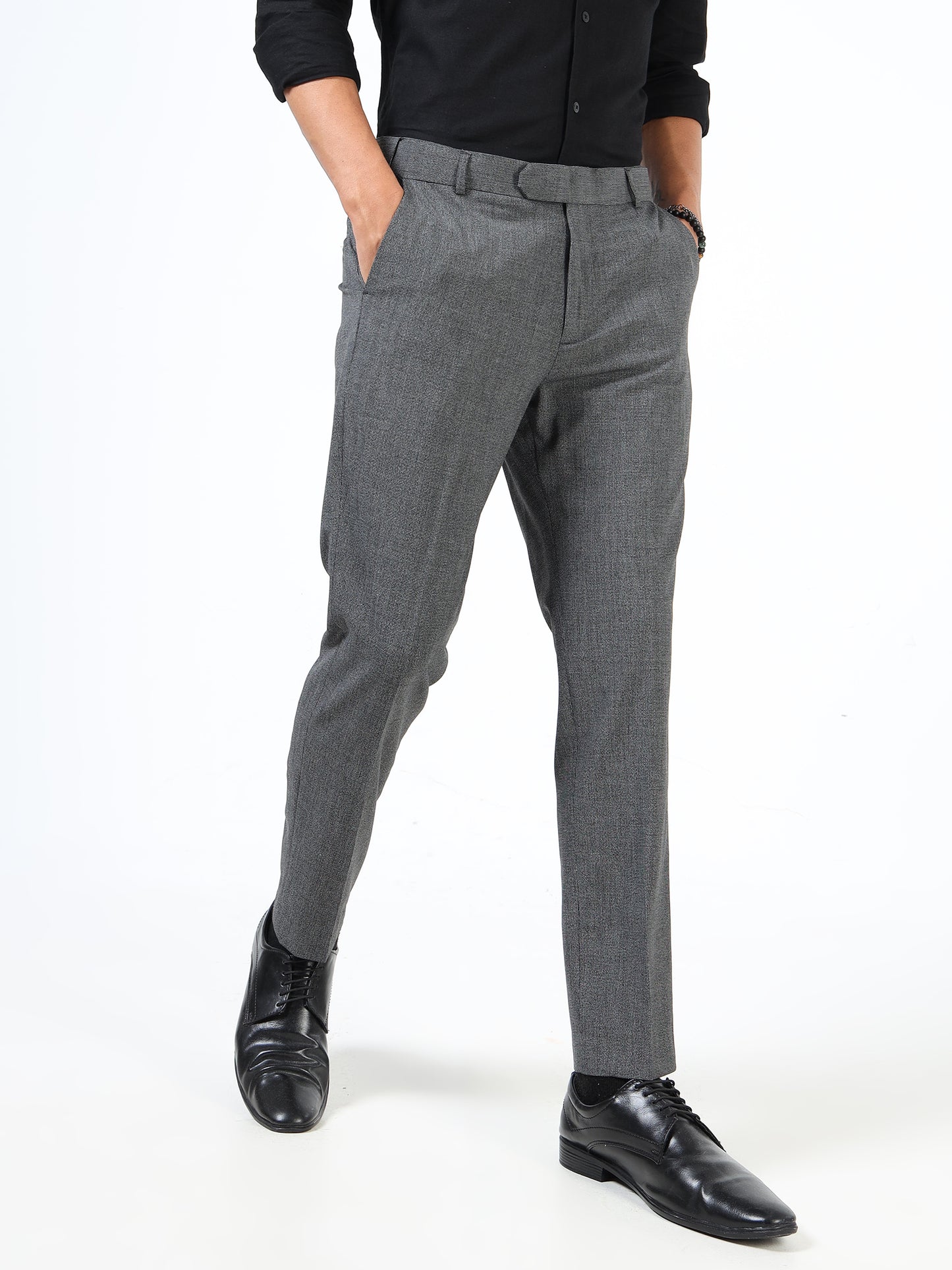 Soft Iron Flexi Tailored Trouser In Grey