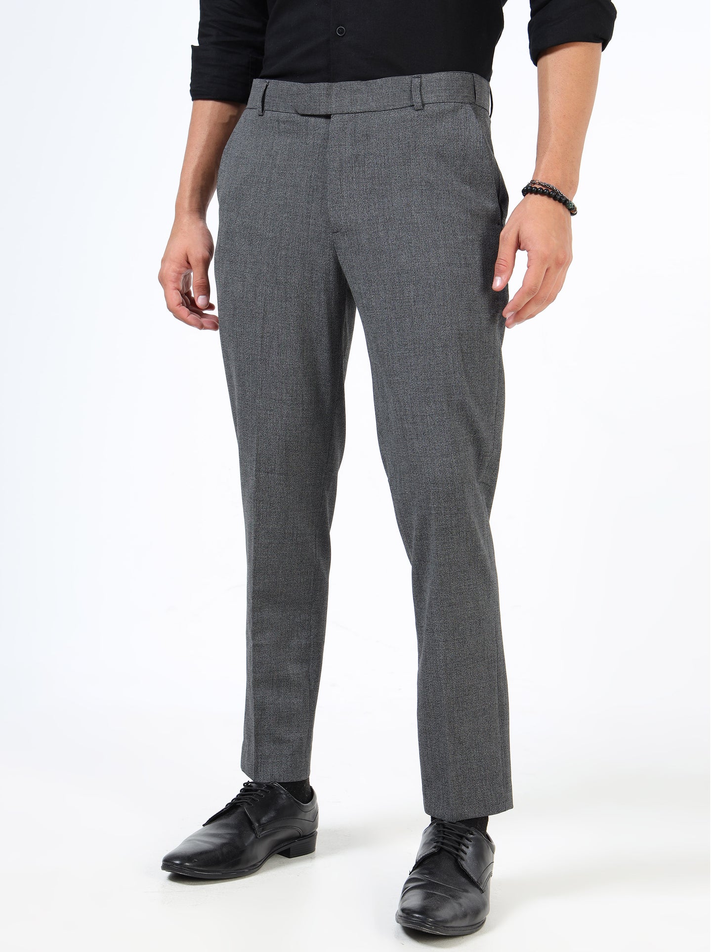 Soft Iron Flexi Tailored Trouser In Grey