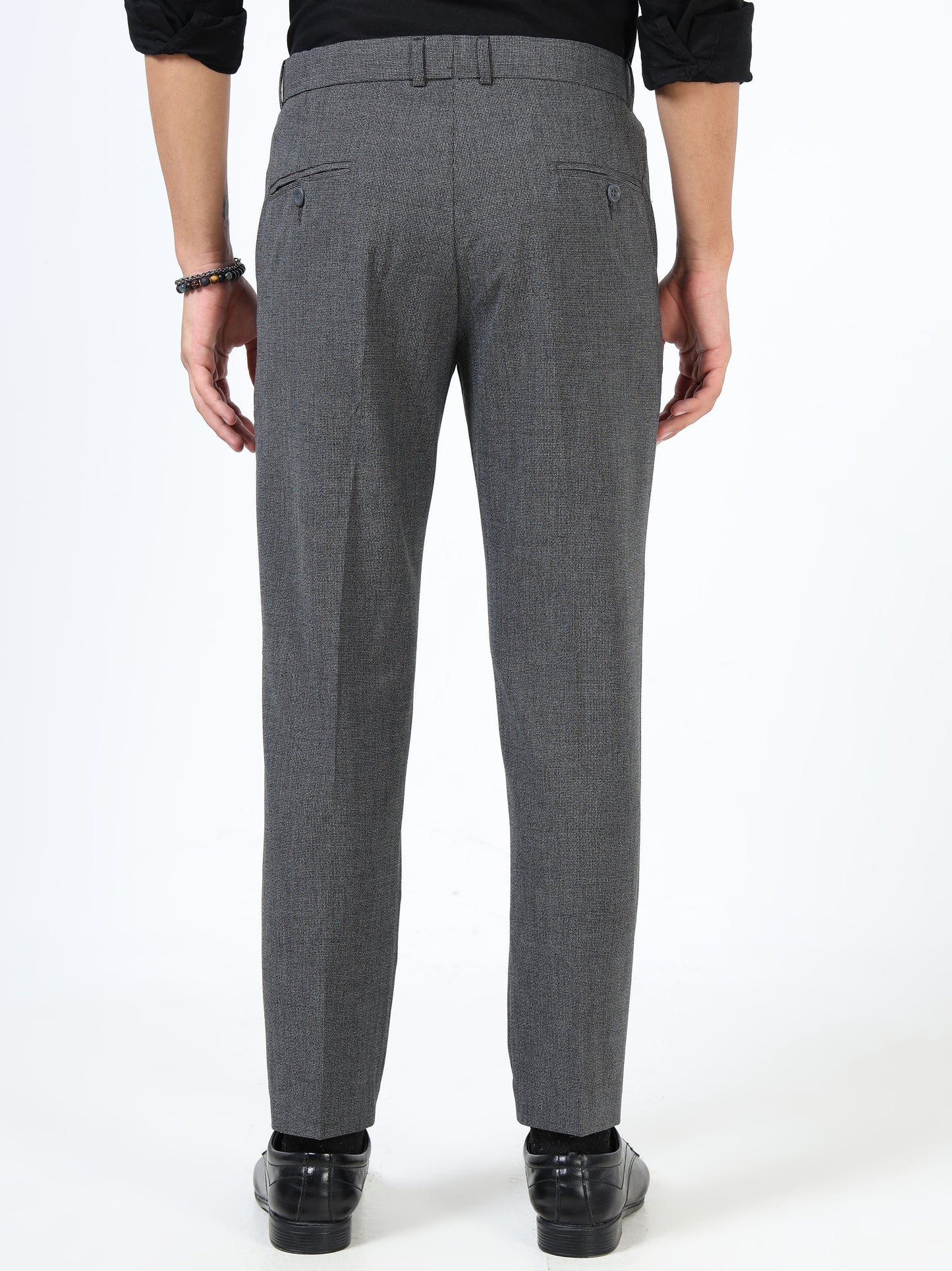 Soft Iron Flexi Tailored Trouser In Grey