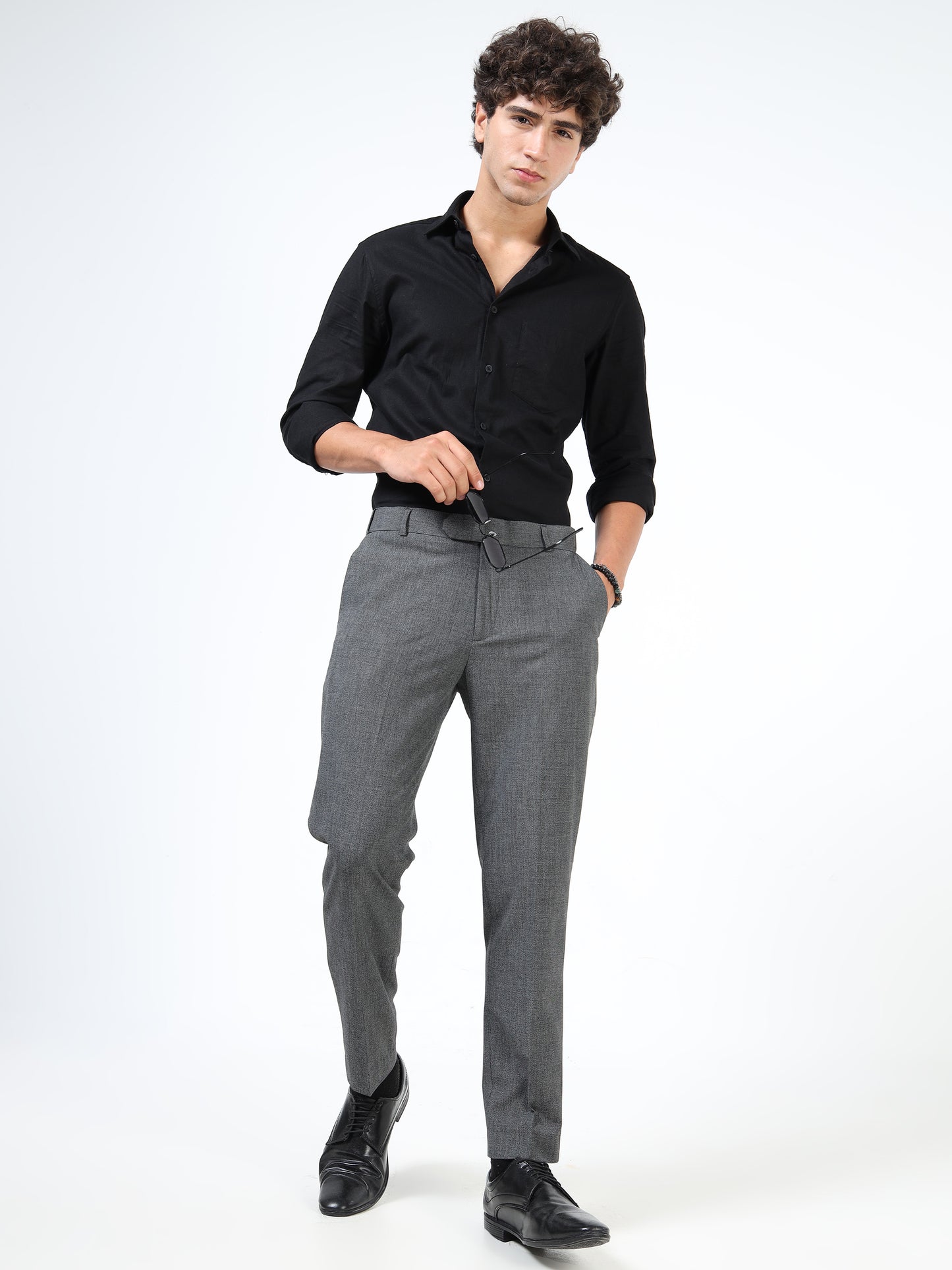 Soft Iron Flexi Tailored Trouser In Grey