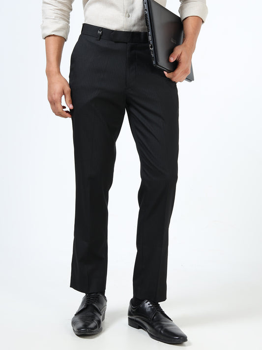 Soft Iron Flexi Tailored Trouser In Black