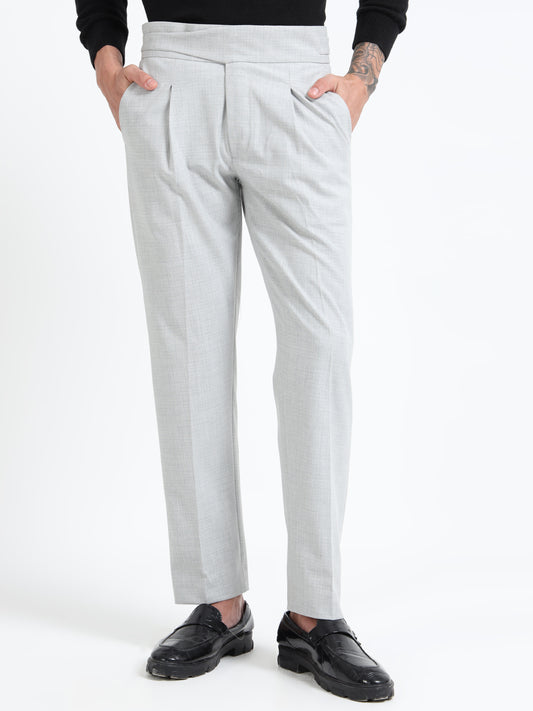 Light Grey Micro Check Gurkha pants