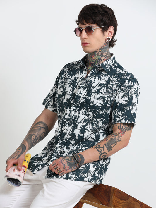 Bohemian Printed  Half - Sleeves Shirt