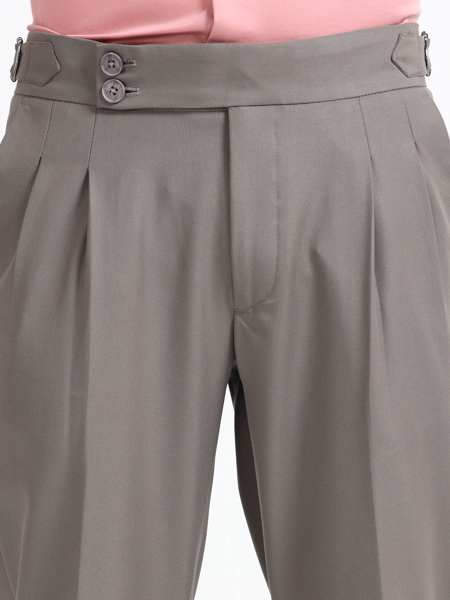 Grey Double Pleated - Gurkha Pants