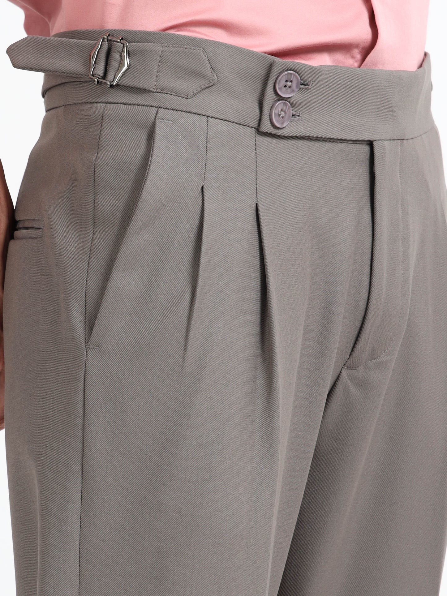 Grey Double Pleated - Gurkha Pants