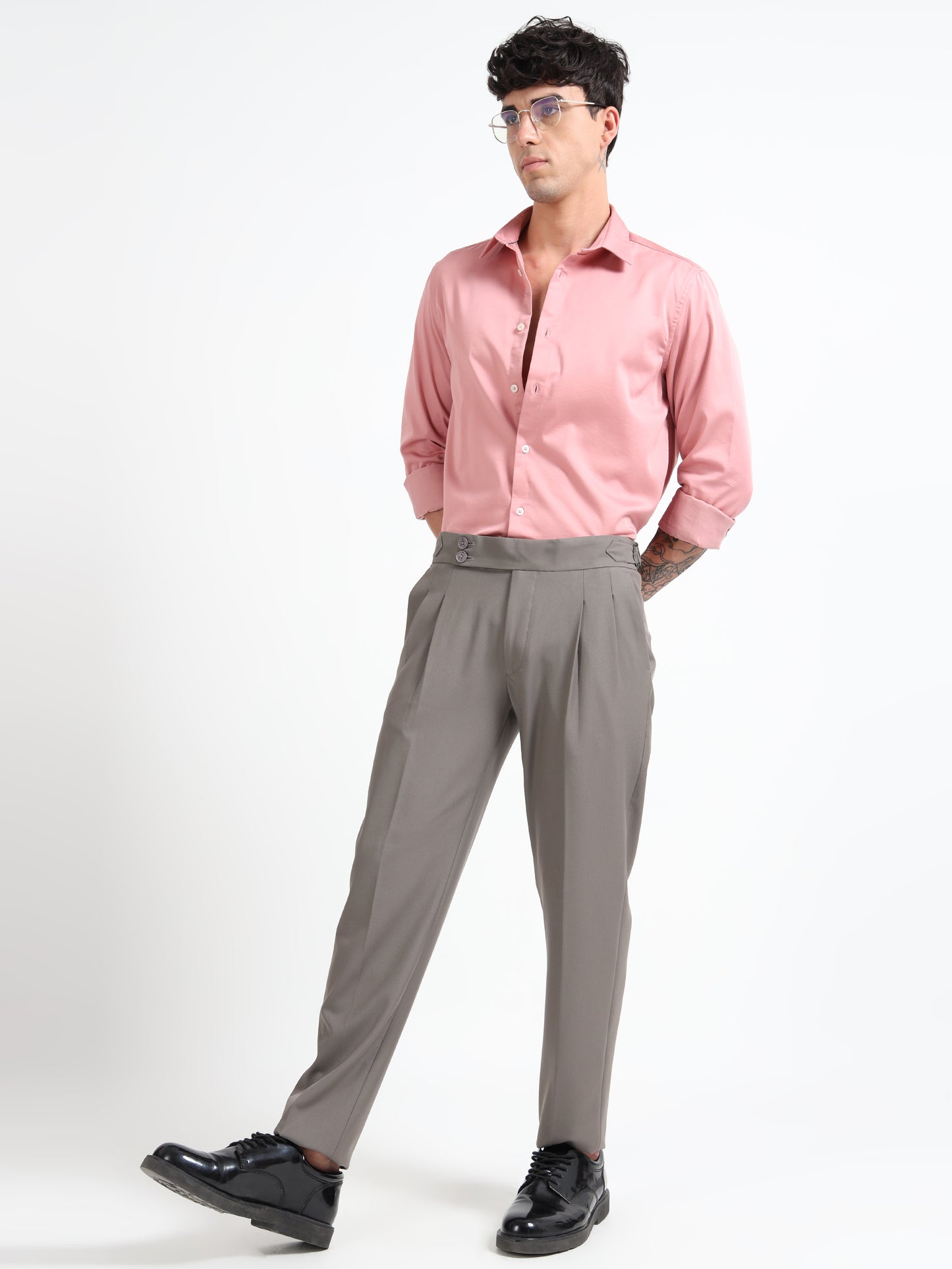 Grey Double Pleated - Gurkha Pants