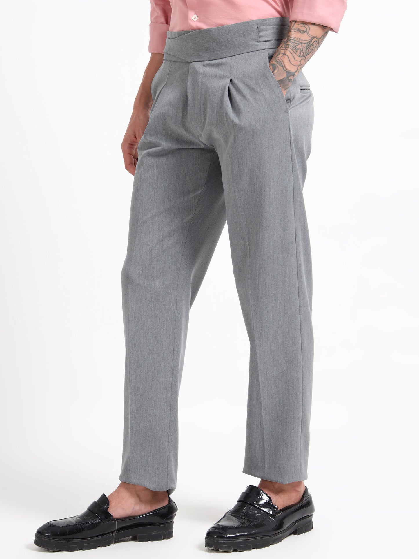 Italian Style Grey Gurkha Pants