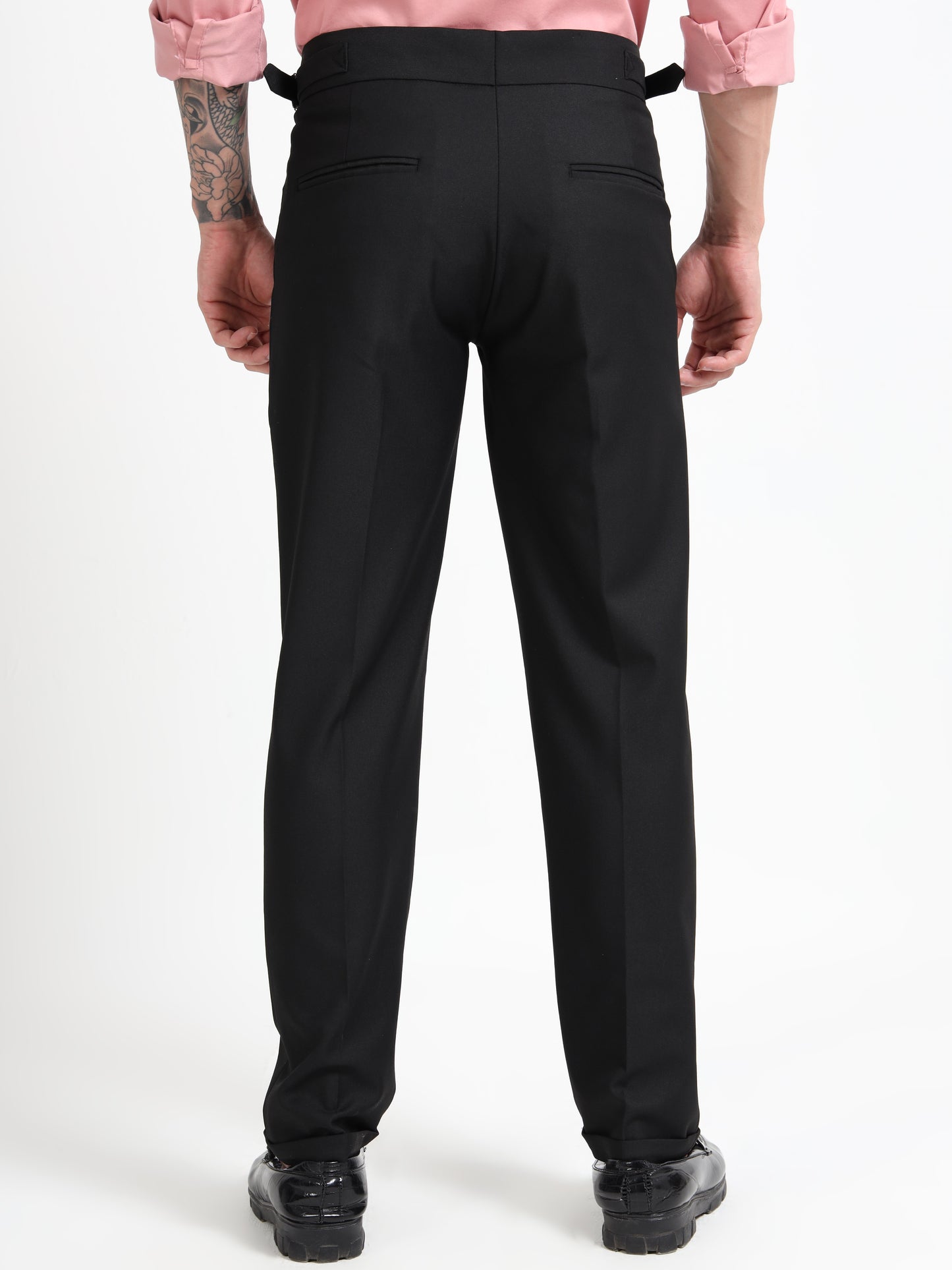 Jet Black Double Pleated - Gurkha Pants