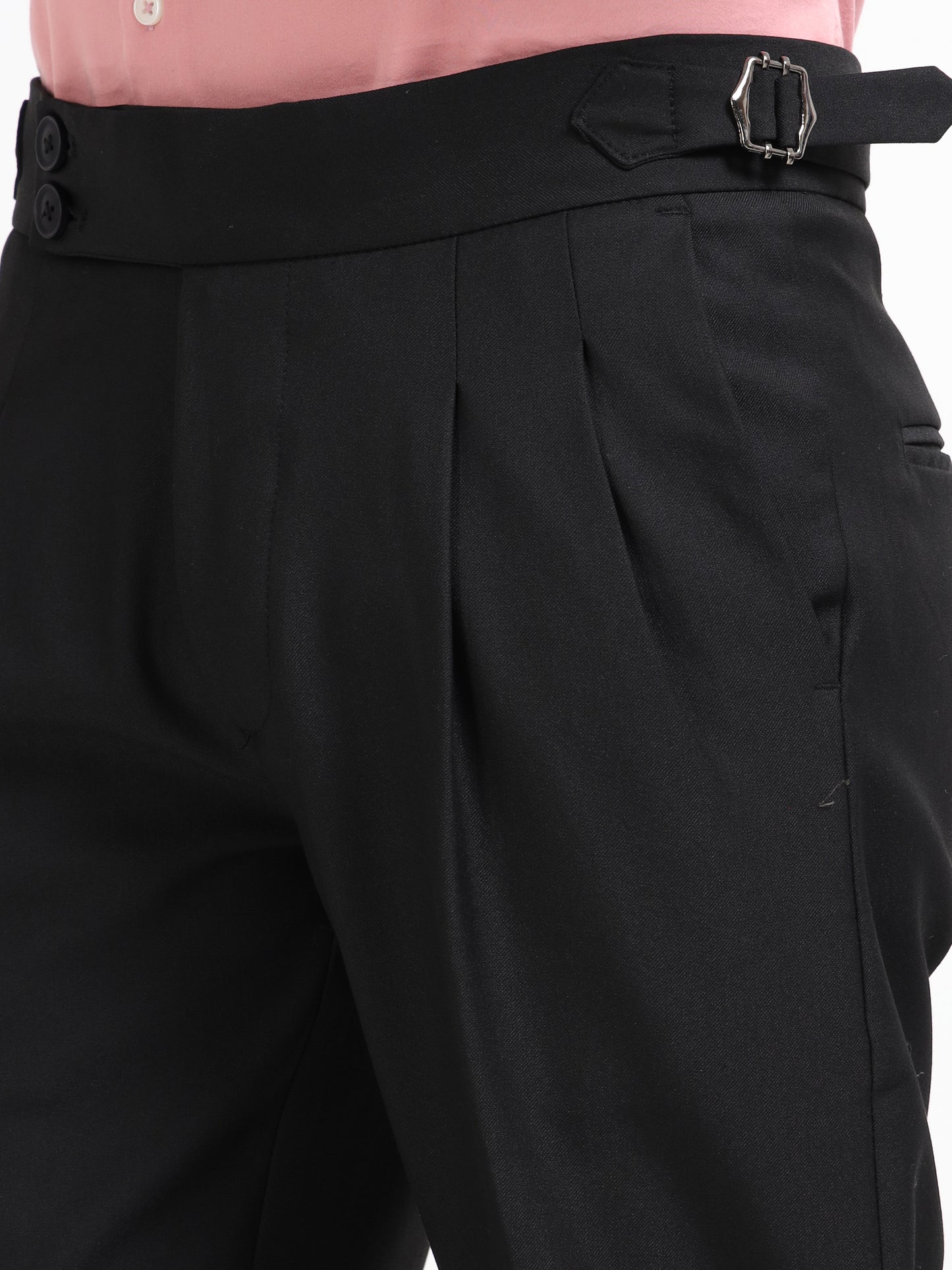 Jet Black Double Pleated - Gurkha Pants
