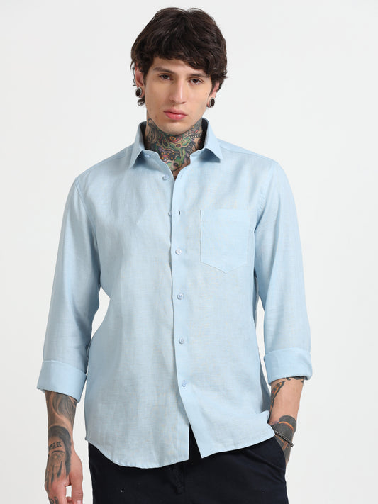 Light Blue Pure Linen Shirts