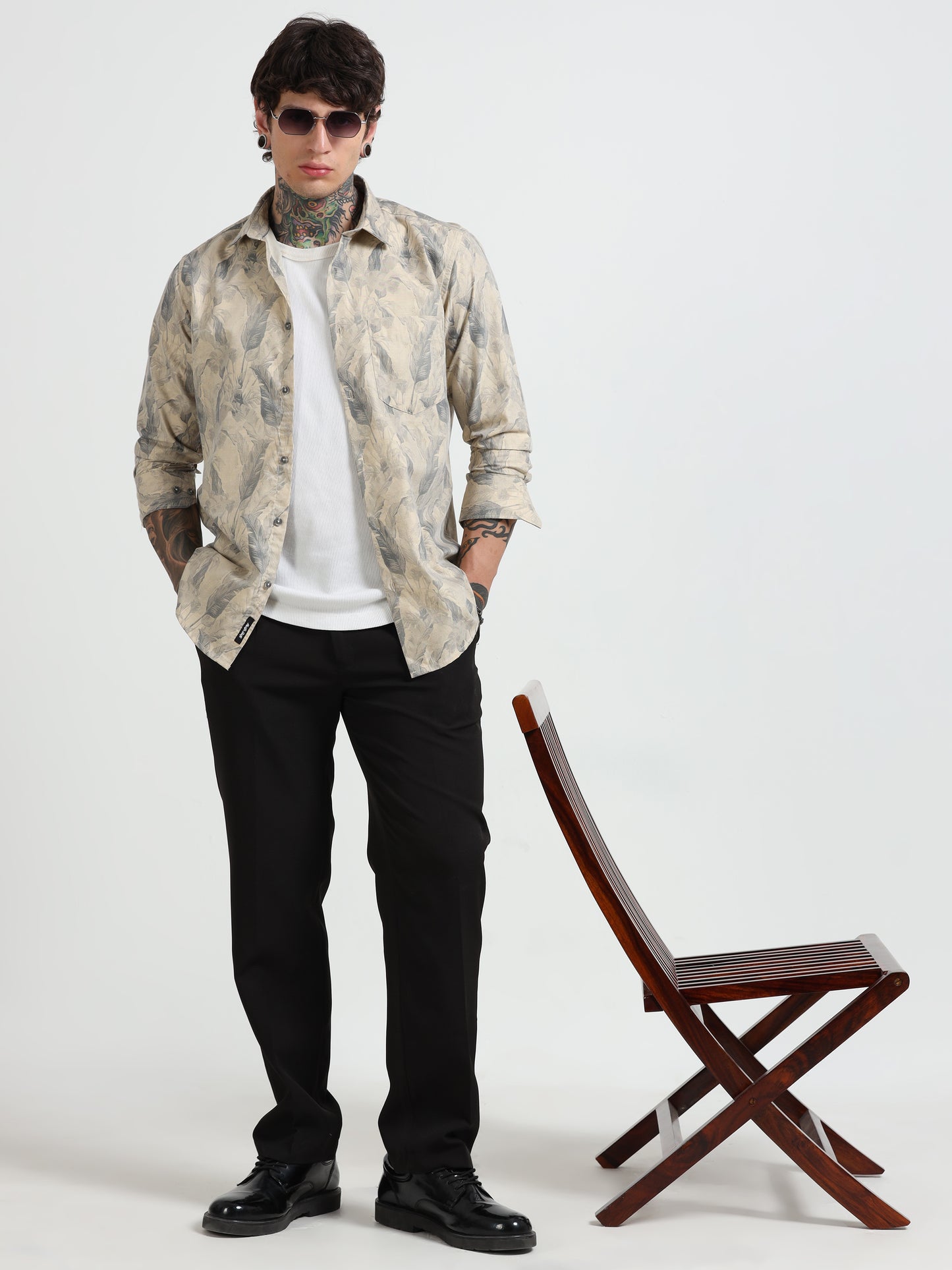 Floral Print Shirt - Cream