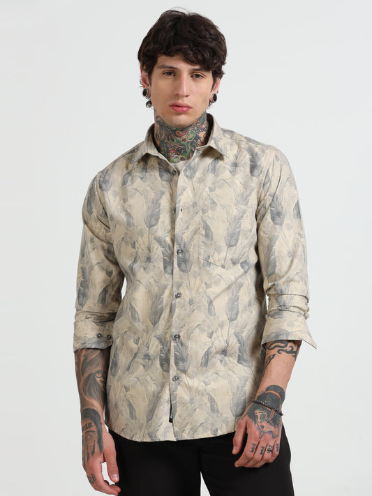 Floral Print Shirt - Cream