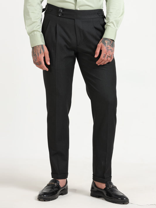 Black Double Pleated - Gurkha Pants
