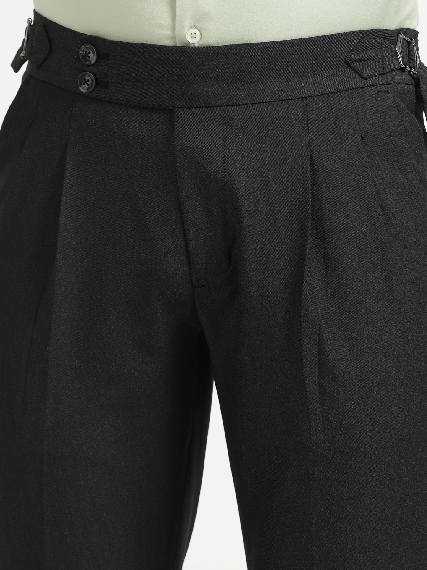 Black Double Pleated - Gurkha Pants