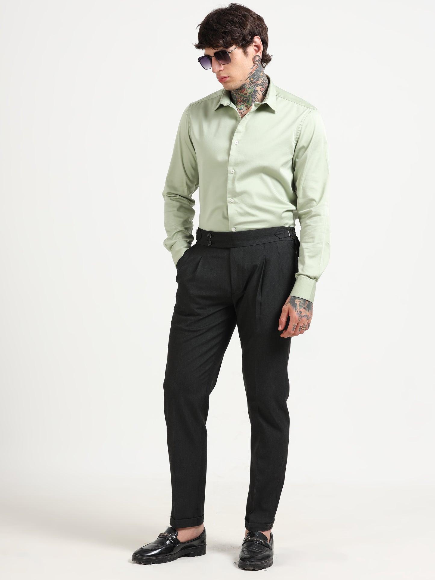 Black Double Pleated - Gurkha Pants