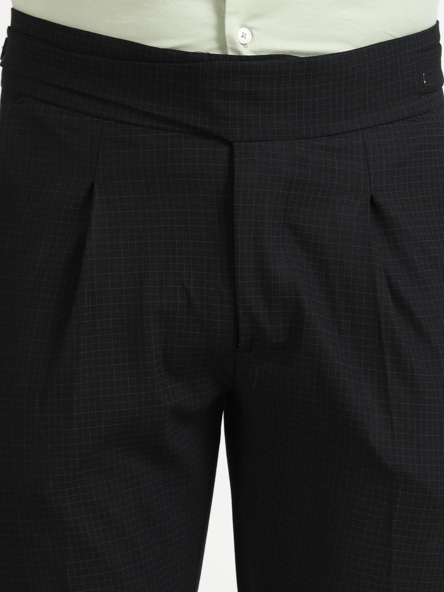 Black Micro Check Gurkha pants