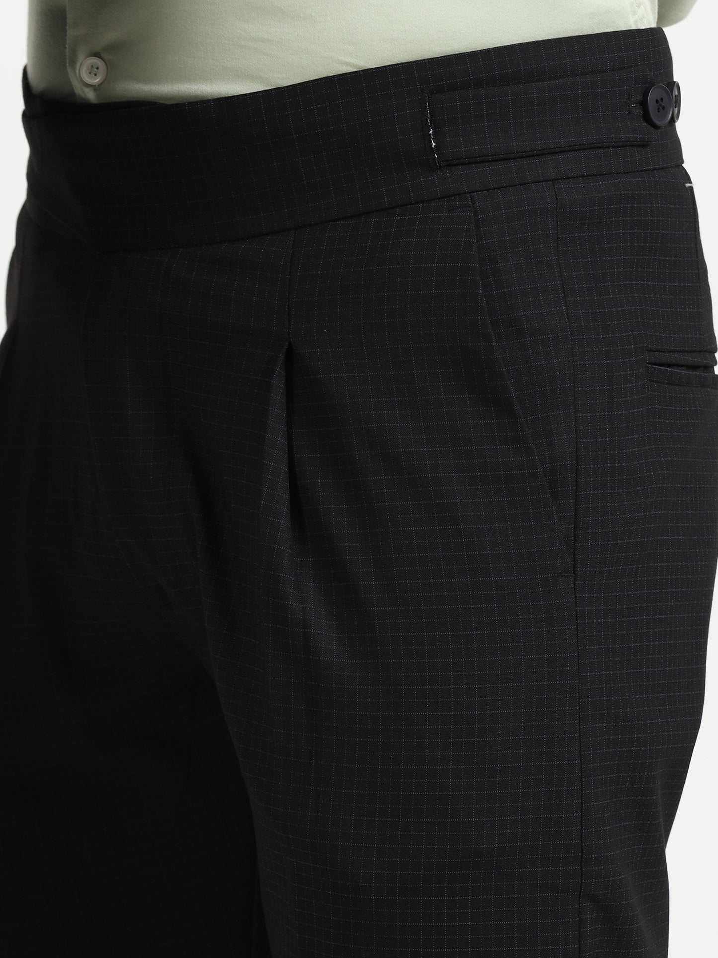 Black Micro Check Gurkha pants