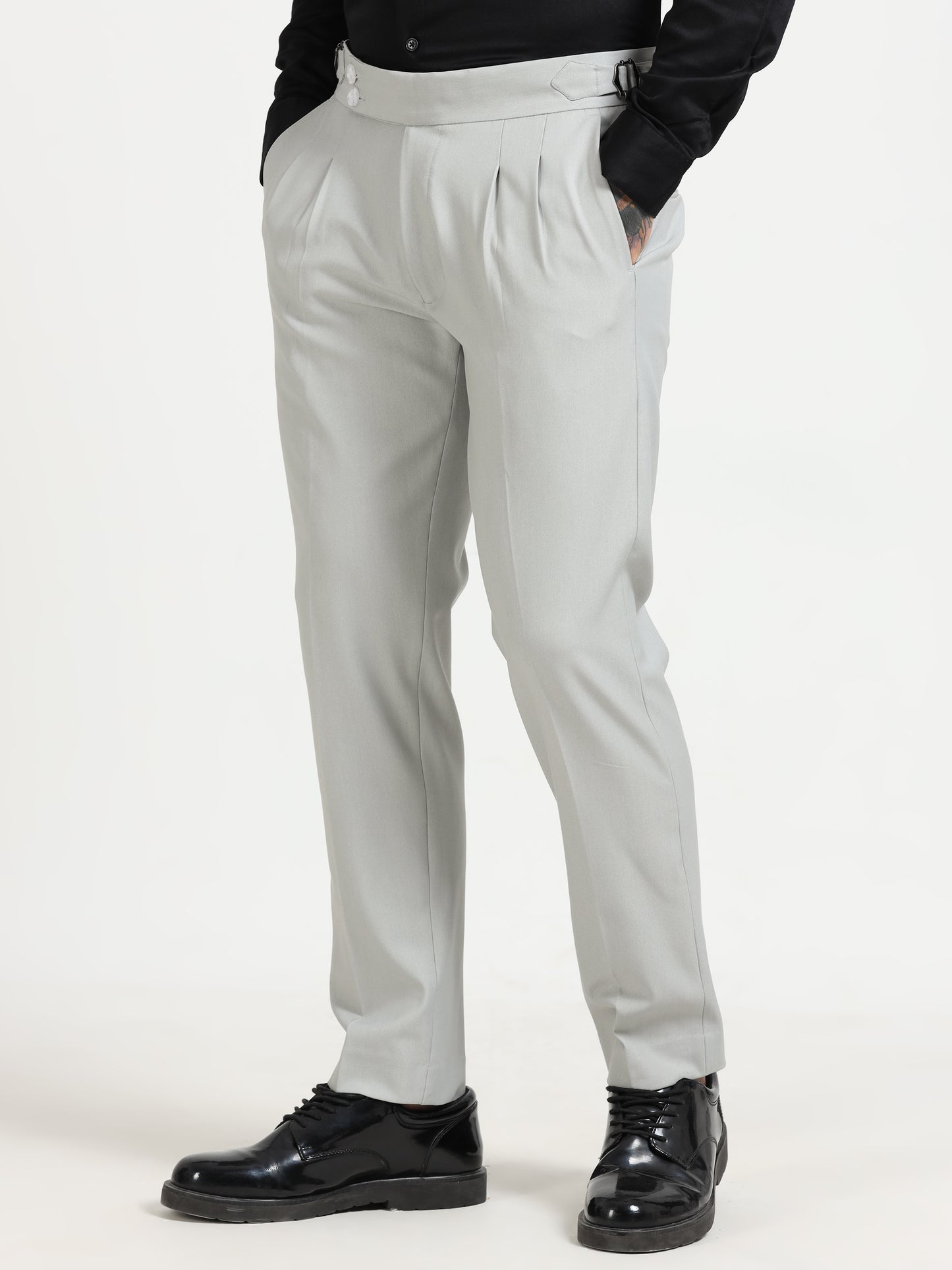 Light Grey Double Pleated - Gurkha Pants