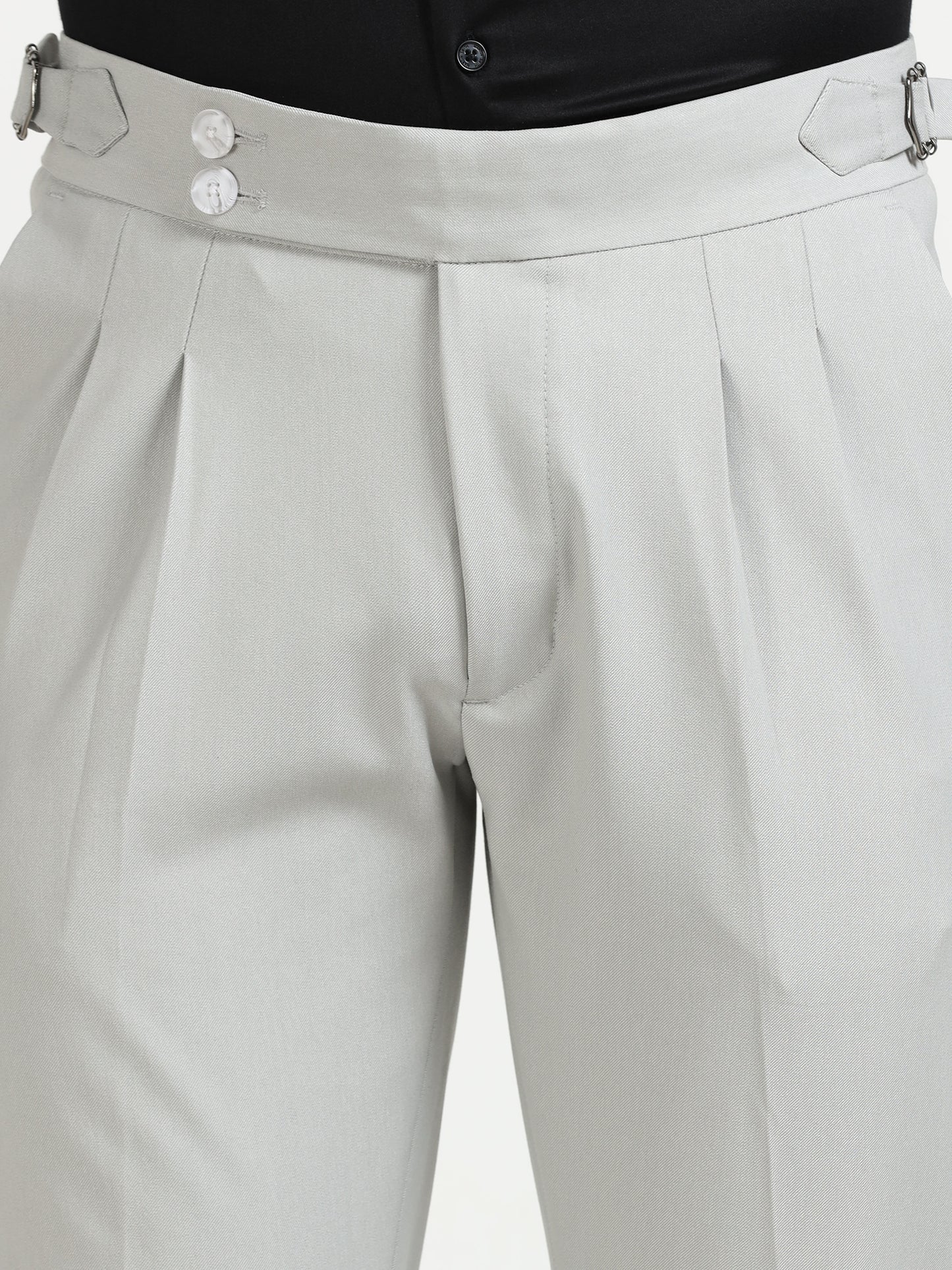Light Grey Double Pleated - Gurkha Pants