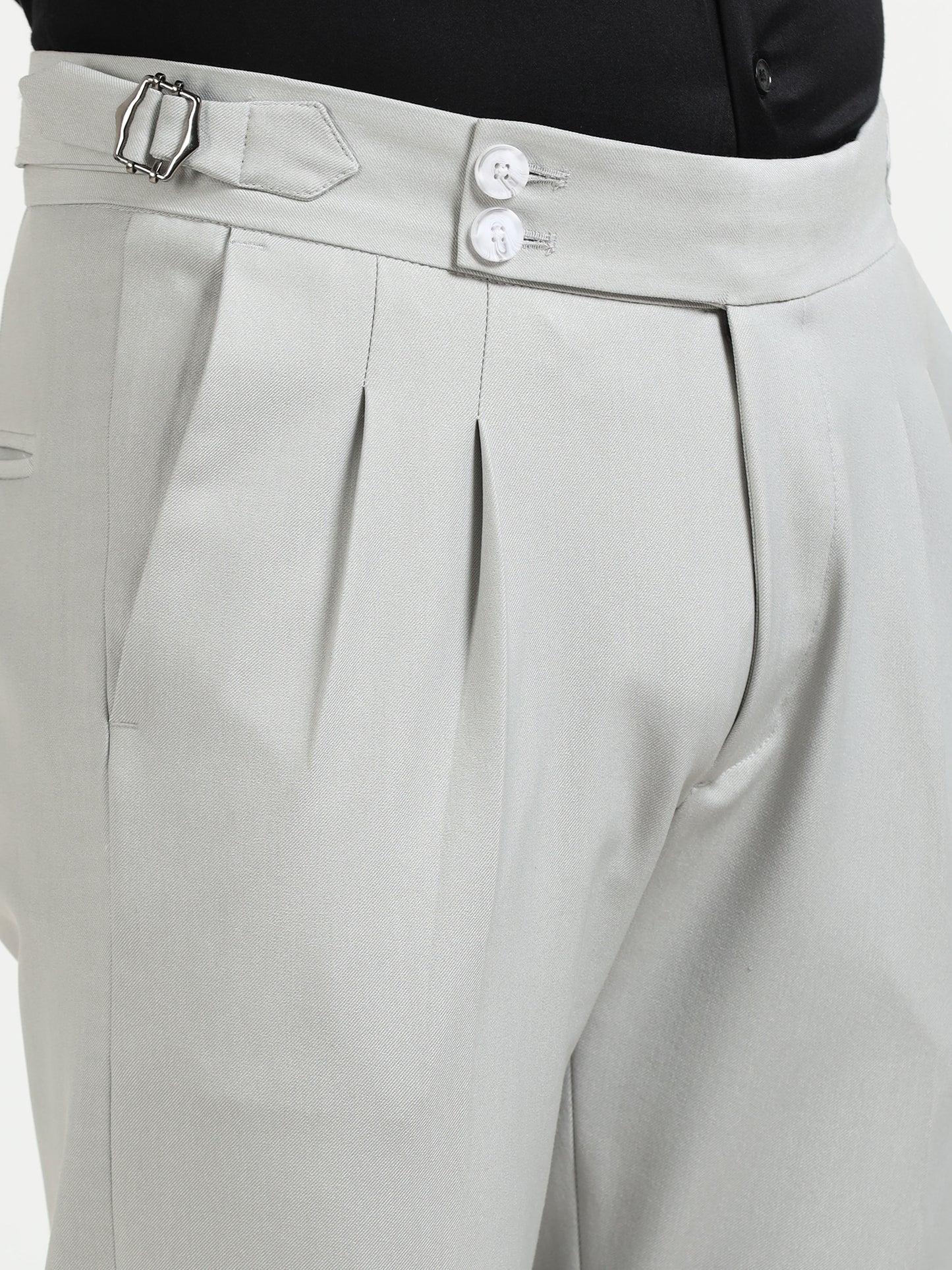 Light Grey Double Pleated - Gurkha Pants