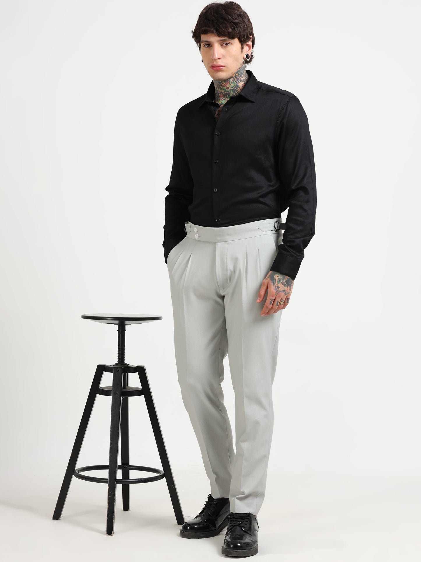 Light Grey Double Pleated - Gurkha Pants
