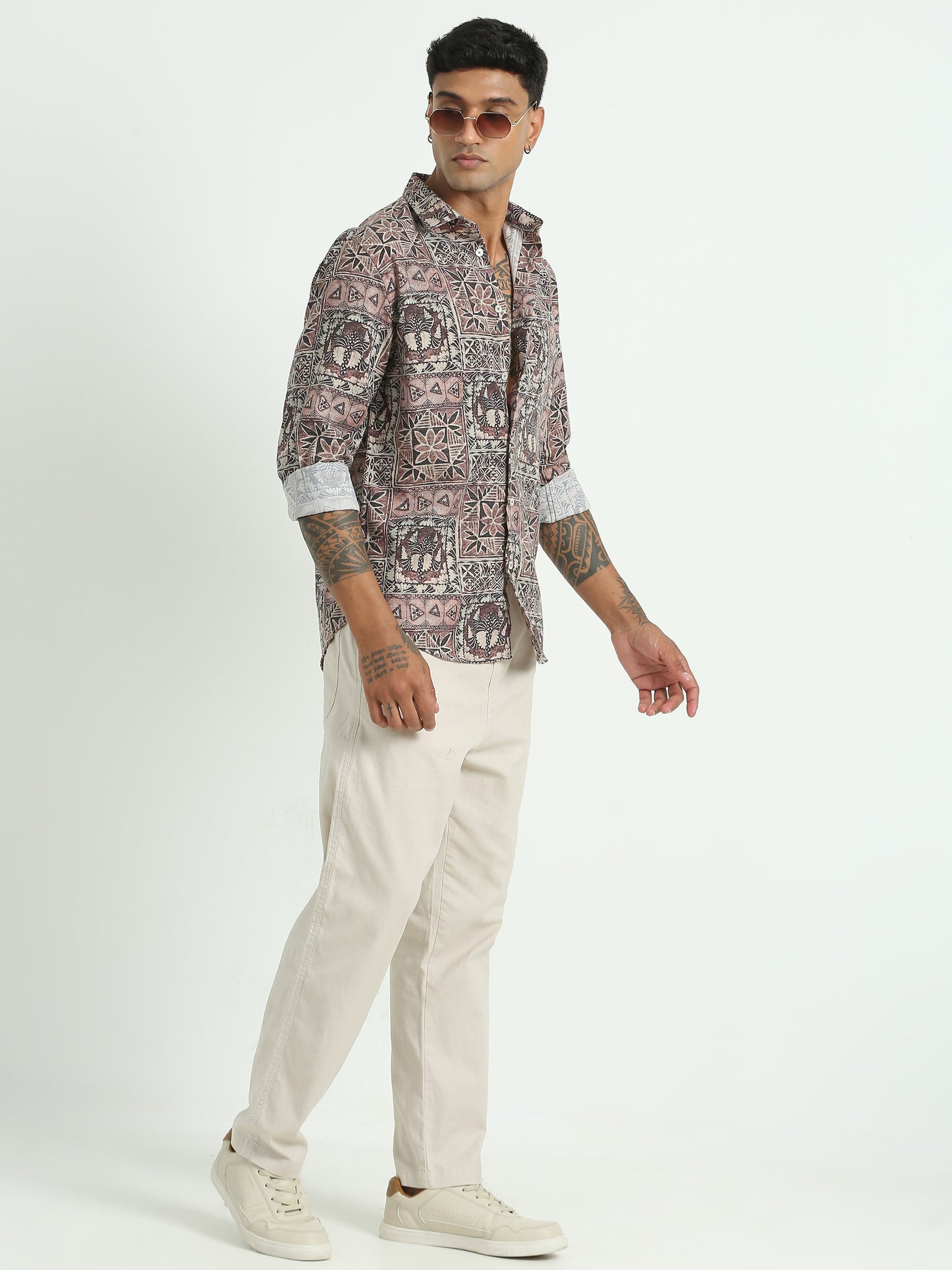 Brown Abstract Printed shirt