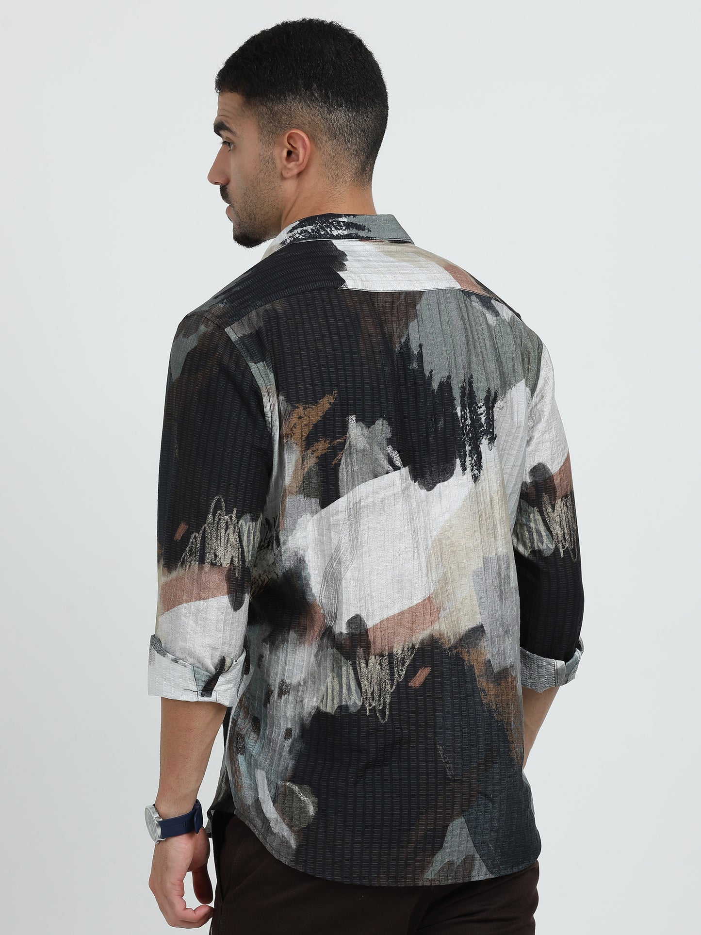 Black Grey Printed Shirt