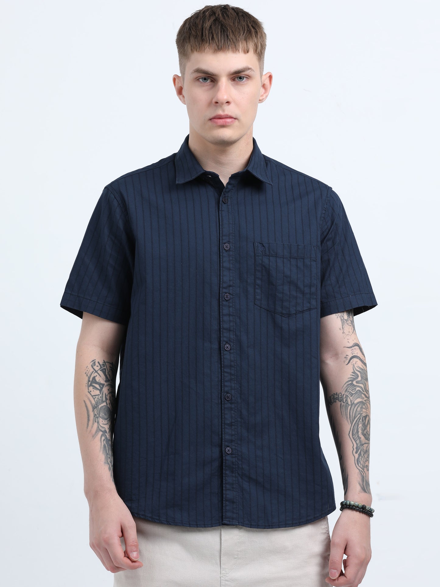 Martin Smith Men’s Regular Fit Cotton Half Sleeves Casual Shirt