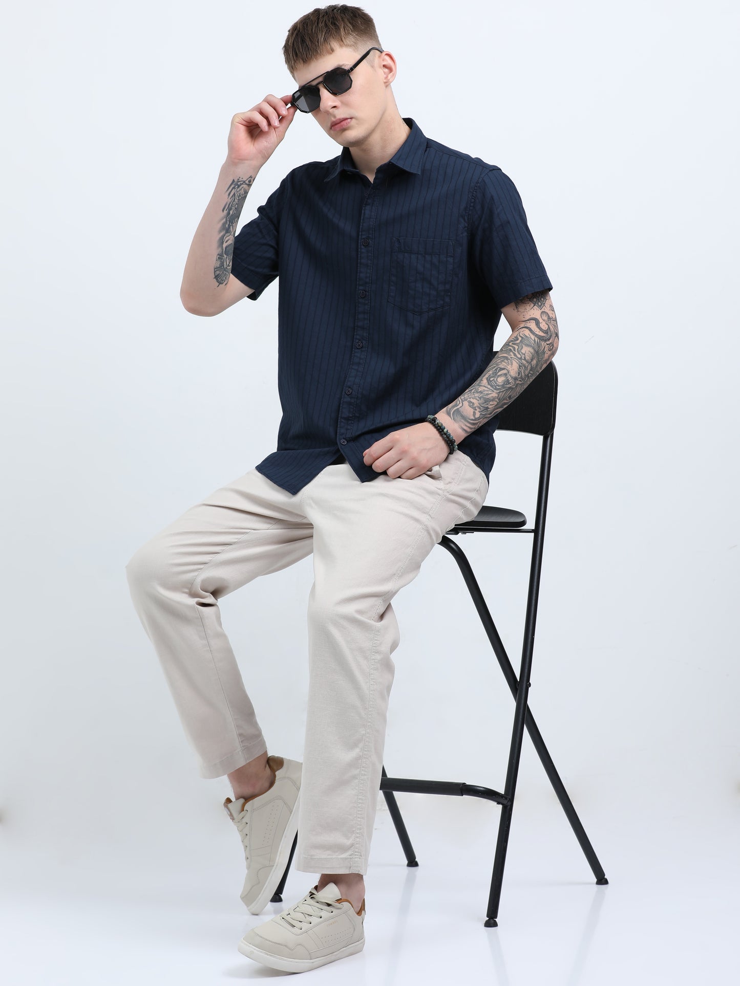 Martin Smith Men’s Regular Fit Cotton Half Sleeves Casual Shirt