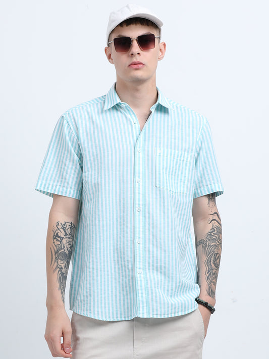 Martin Smith Men’s Regular Fit Cotton Half Sleeves Casual Shirt