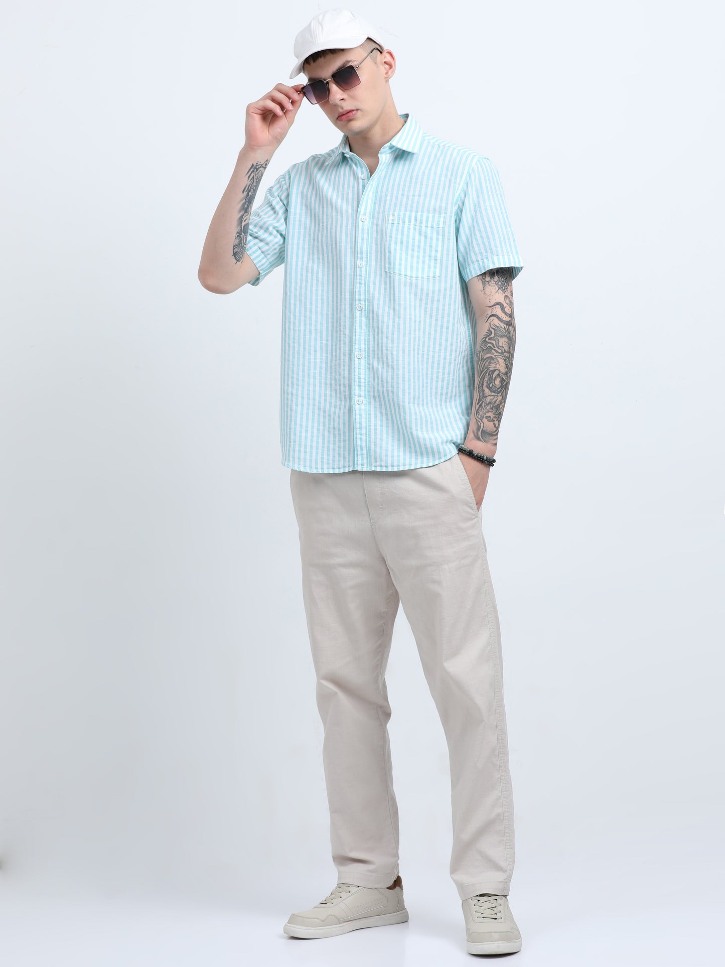 Martin Smith Men’s Regular Fit Cotton Half Sleeves Casual Shirt