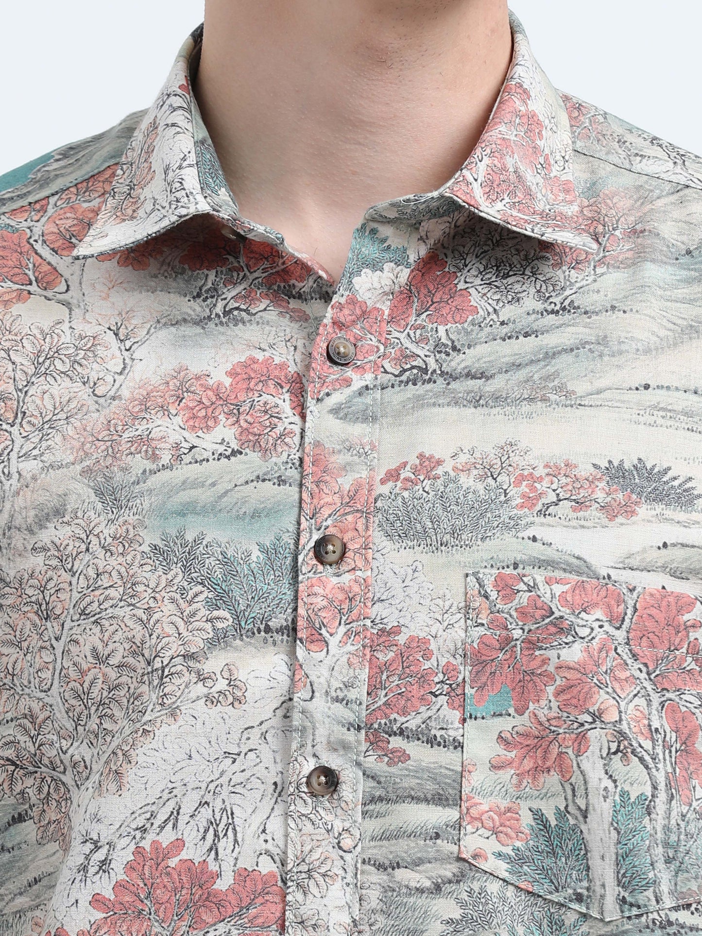 Martin Smith Men’s Regular Fit Linen Half Sleeves Casual Shirt