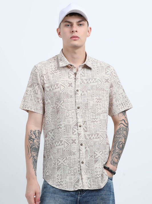 Martin Smith Men’s Regular Fit Cotton Half Sleeves Casual Shirt