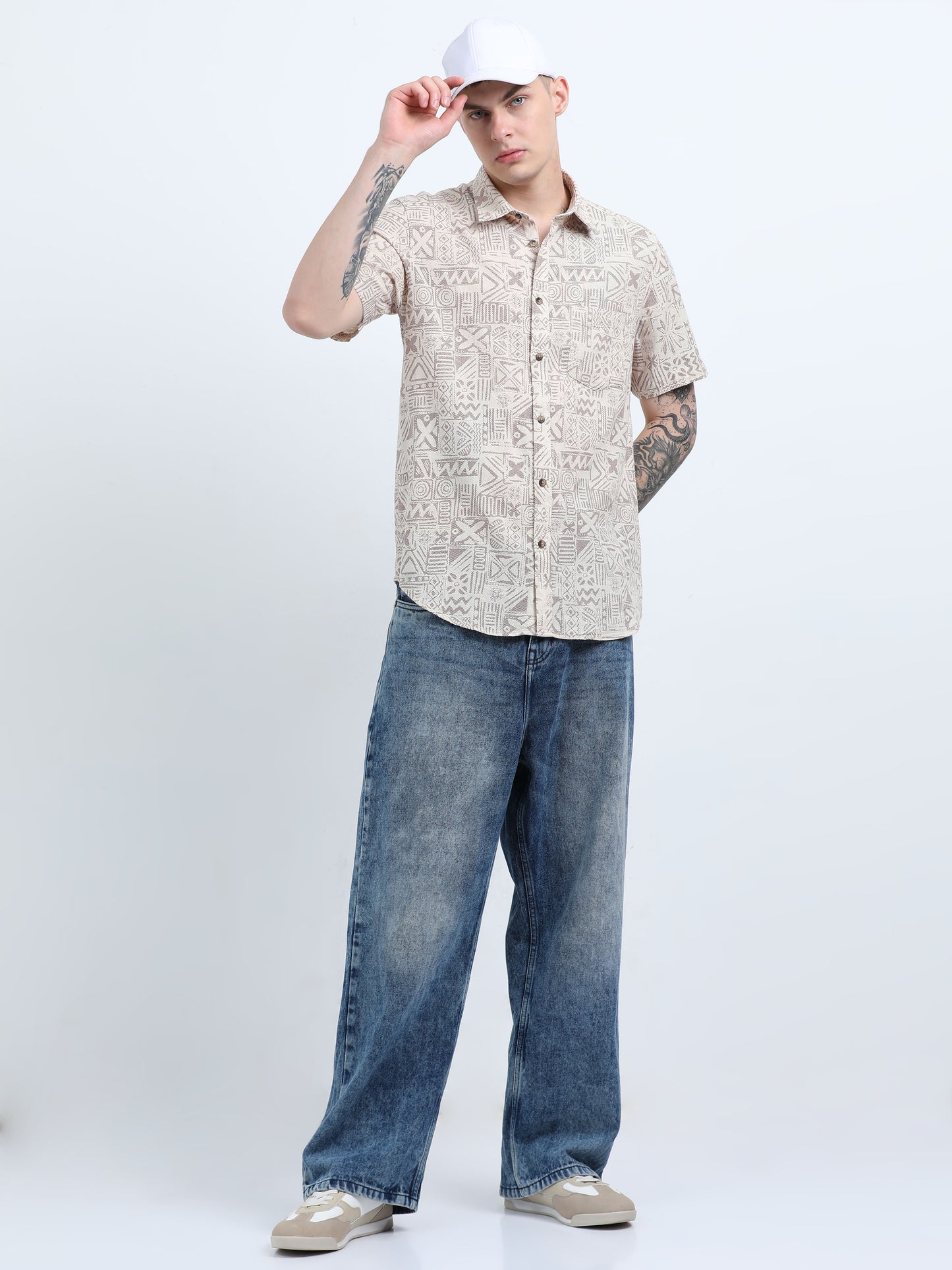 Martin Smith Men’s Regular Fit Cotton Half Sleeves Casual Shirt