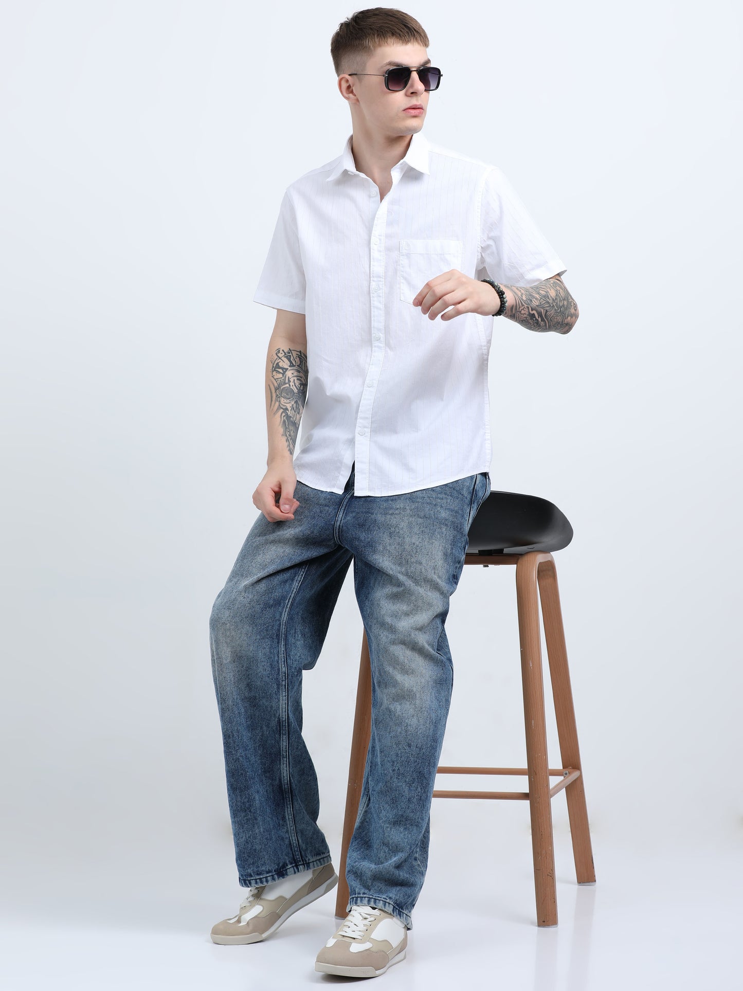 Martin Smith Men’s Regular Fit Cotton Half Sleeves Casual Shirt