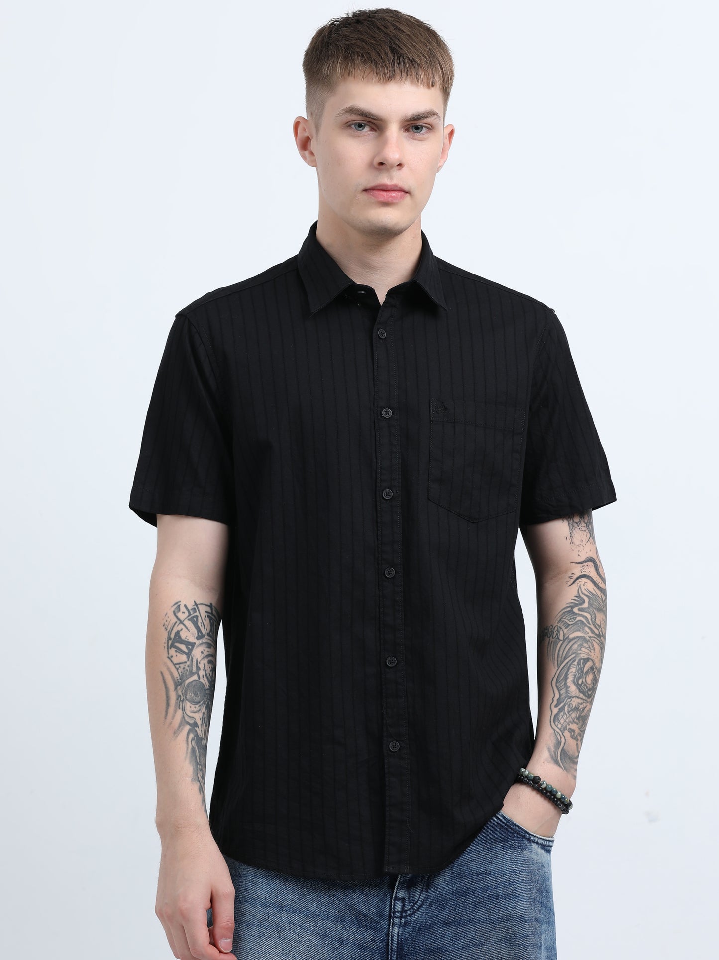Martin Smith Men’s Regular Fit Cotton Half Sleeves Casual Shirt