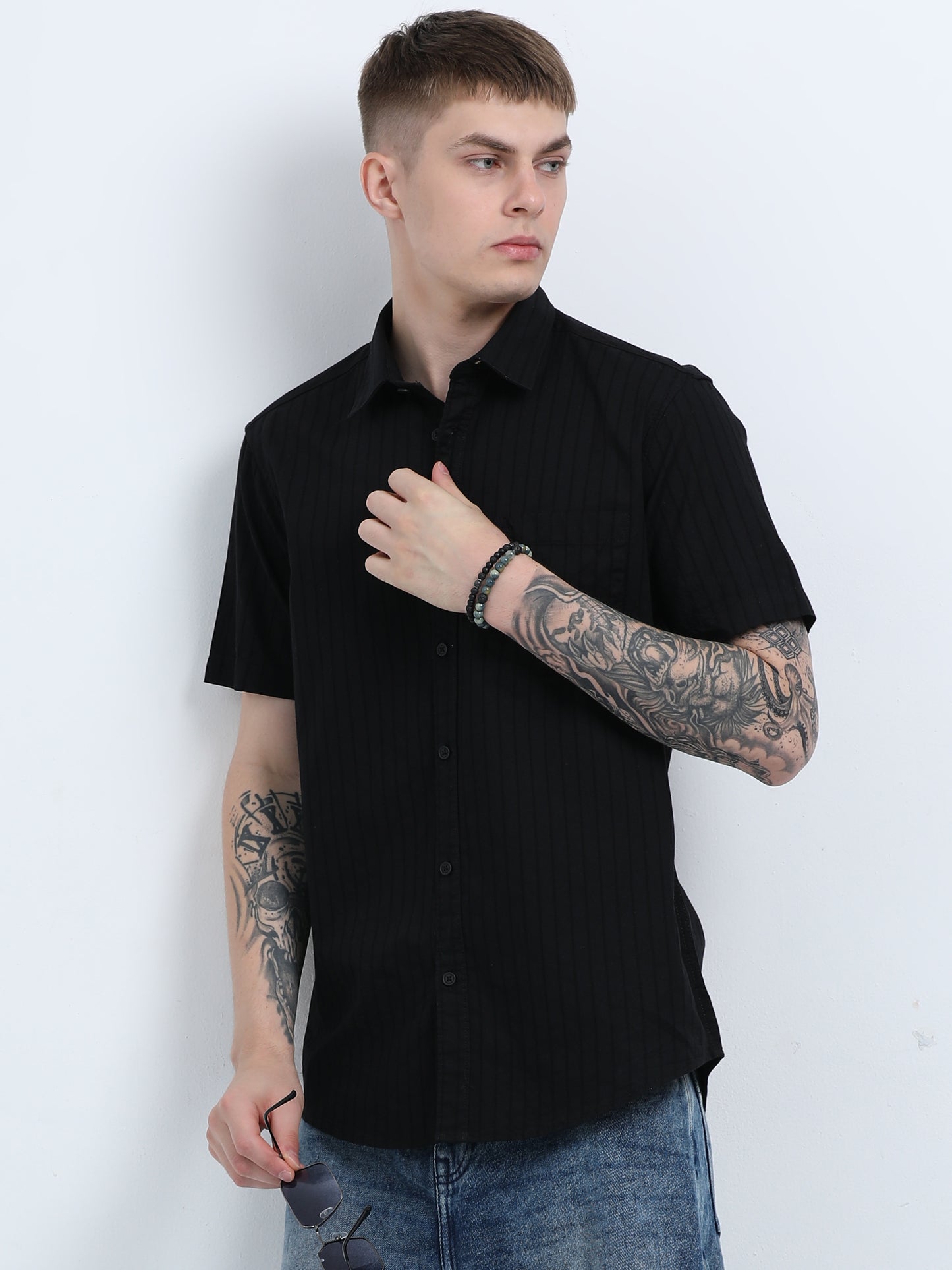 Martin Smith Men’s Regular Fit Cotton Half Sleeves Casual Shirt