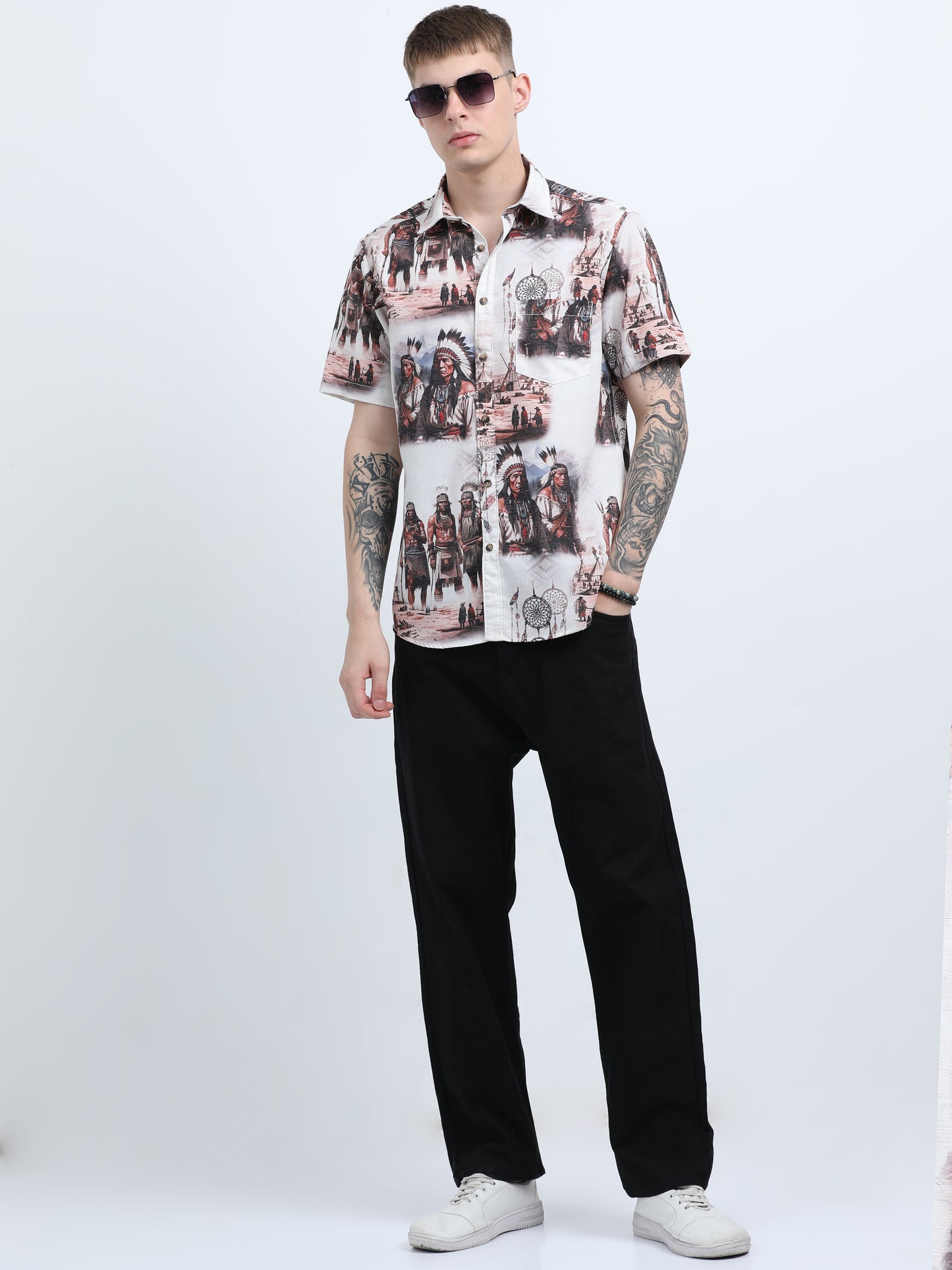 Martin Smith Men’s Regular Fit Linen Half Sleeves Casual Shirt