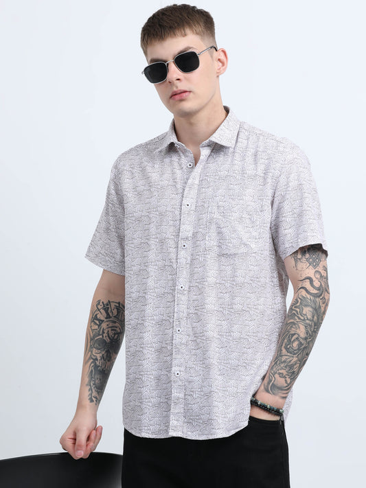 Martin Smith Men’s Regular Fit Cotton Half Sleeves Casual Shirt