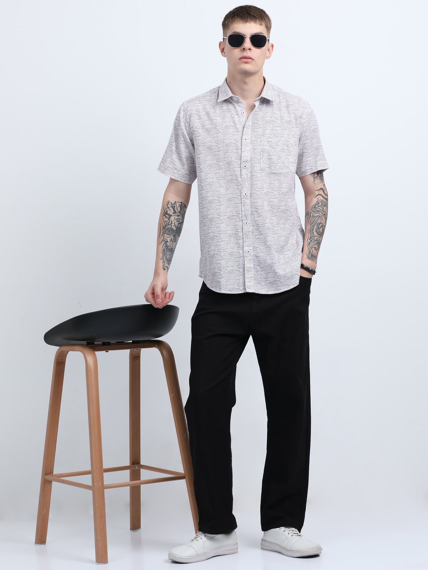 Martin Smith Men’s Regular Fit Cotton Half Sleeves Casual Shirt