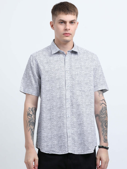 Martin Smith Men’s Regular Fit Cotton Half Sleeves Casual Shirt